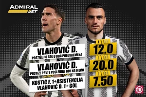 AdmiralBet specijal - Vlahović i Kostić i kvote od 7,50 do 20,00